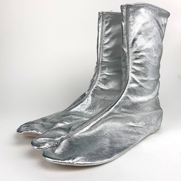 PRADA Silver, Flexible Zip-Up Shoe with Suede Sole - Picture 1 of 8